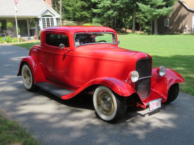 1932 Red Ford 3 window coupe 3 window coupe