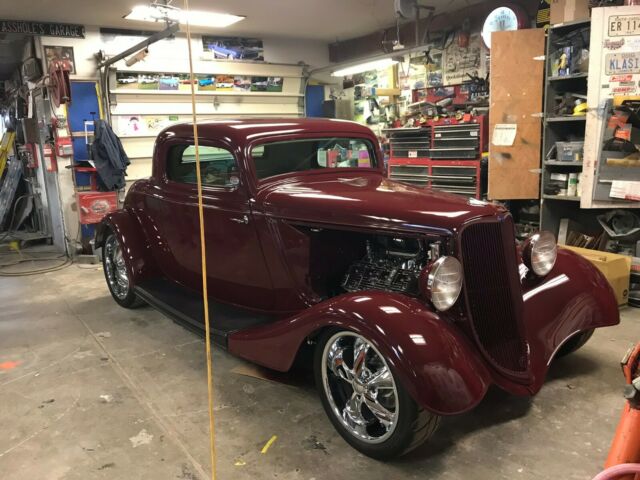 1933 Burgundy Ford 3 Window Coupe