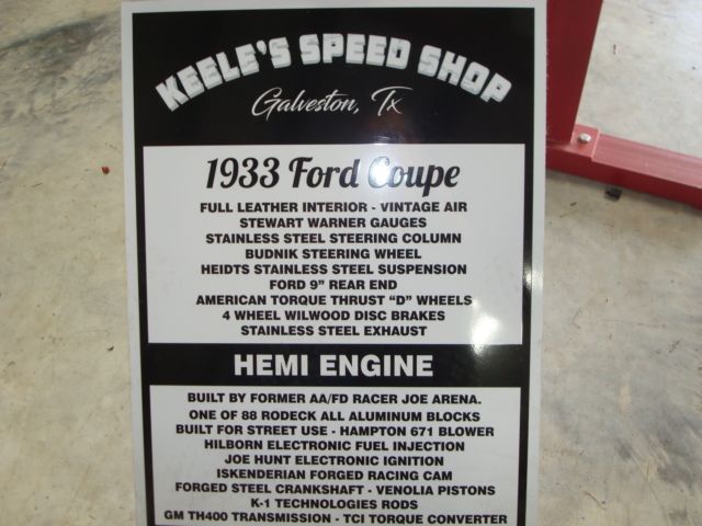 1933 Black Ford Three window coupe Coupe