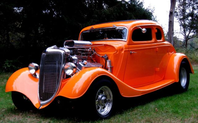 1934 Tangerine Ford 5 Window Coupe Coupe