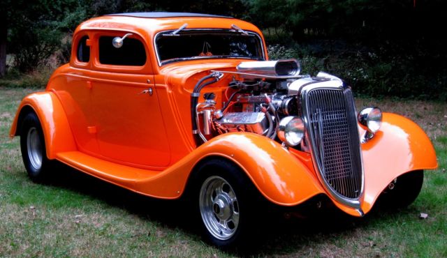 1934 Tangerine Ford 5 Window Coupe Coupe