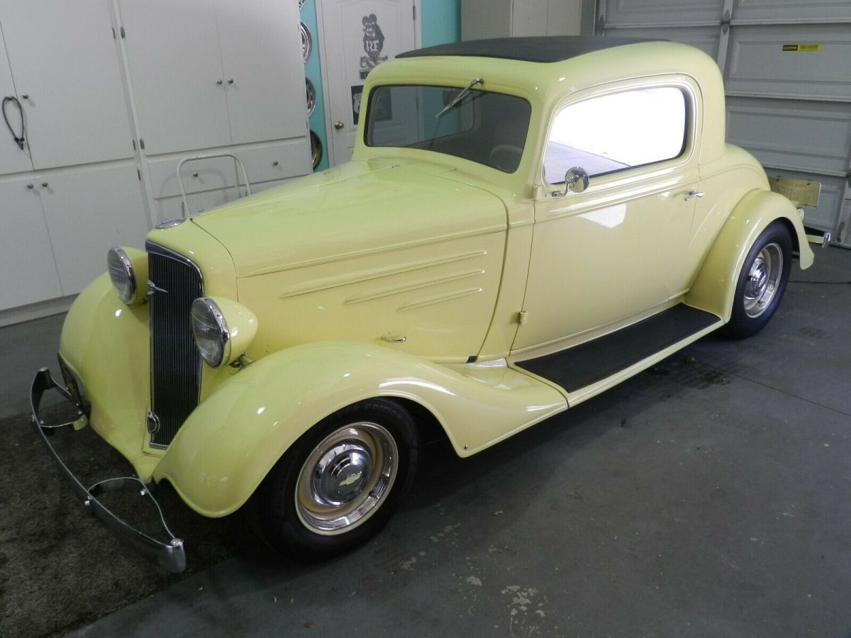 1934 Canary Yellow Chevrolet Coupe 3 Window Coupe