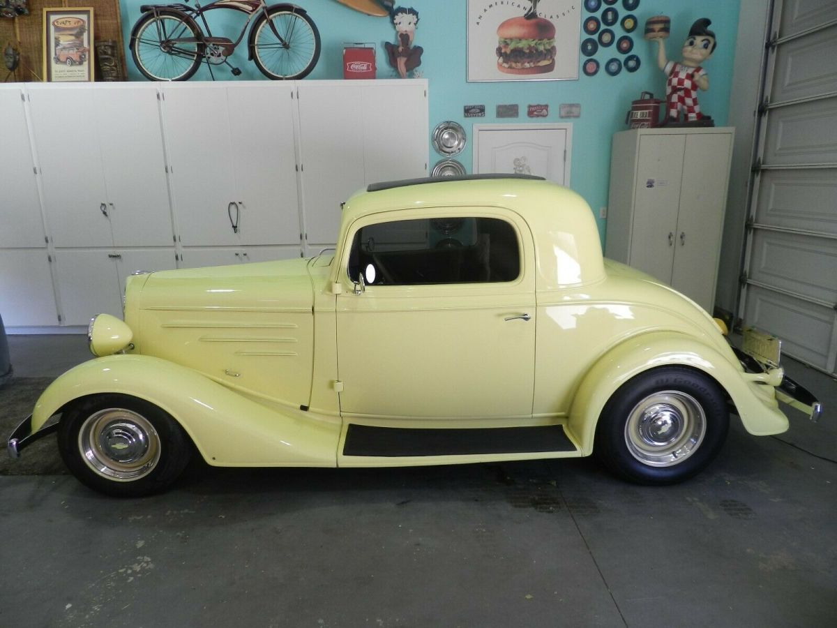 1934 Canary Yellow Chevrolet Coupe 3 Window Coupe