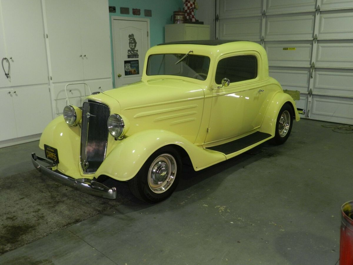 1934 Canary Yellow Chevrolet Coupe 3 Window Coupe