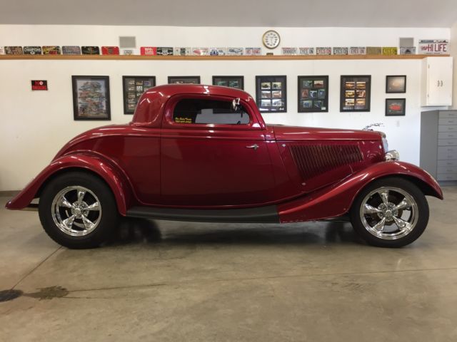 1934 Maroon/Burgundy Ford Other 3 window coupe