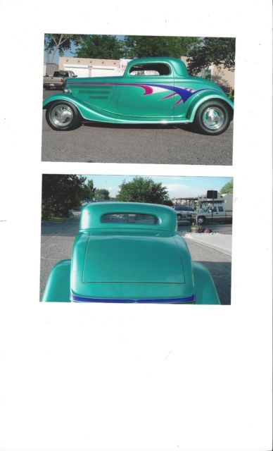 1934 Teal Ford 3 Window Coupe