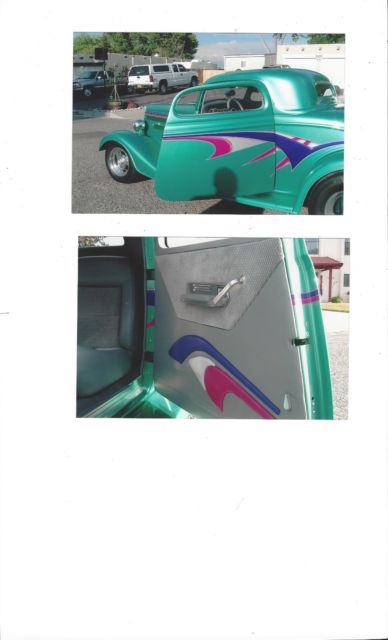 1934 Teal Ford 3 Window Coupe