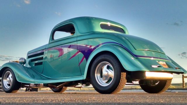 1934 Teal Ford 3 Window Coupe