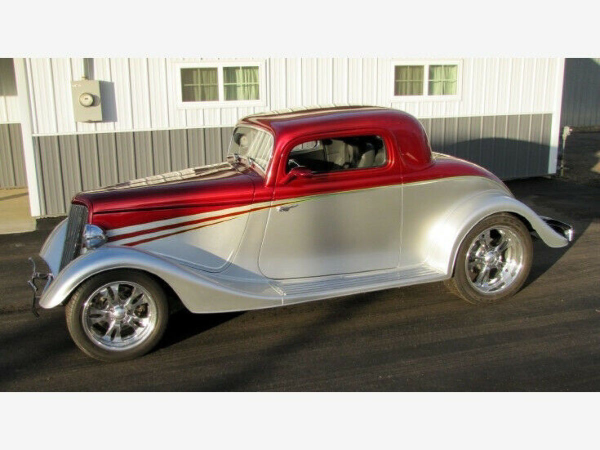 1934 Silver Ford 3 Window Coupe