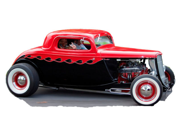 1934 Corvette Tuxedo Black and Torch Red Ford Other Street Rod