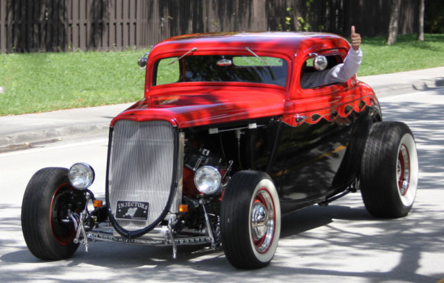1934 Corvette Tuxedo Black and Torch Red Ford Other Street Rod