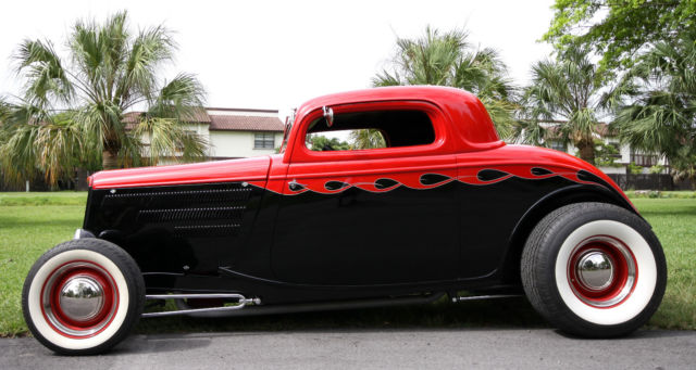1934 Corvette Tuxedo Black and Torch Red Ford Other Street Rod