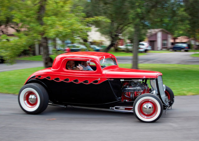 1934 Corvette Tuxedo Black and Torch Red Ford Other Street Rod