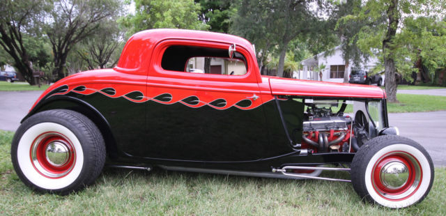 1934 Corvette Tuxedo Black and Torch Red Ford Other Street Rod
