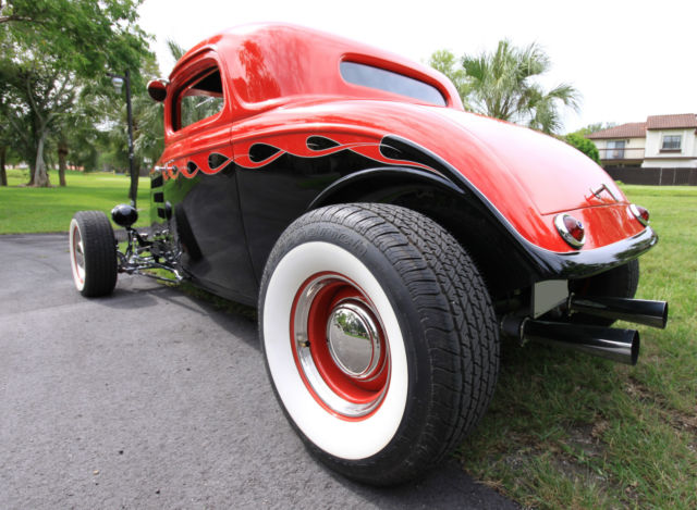 1934 Corvette Tuxedo Black and Torch Red Ford Other Street Rod