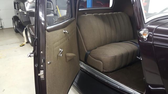 1934 dark maroon Ford 3 window coupe Coupe