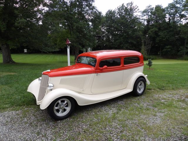 1934 Orange & Beige Ford Model A Sedan