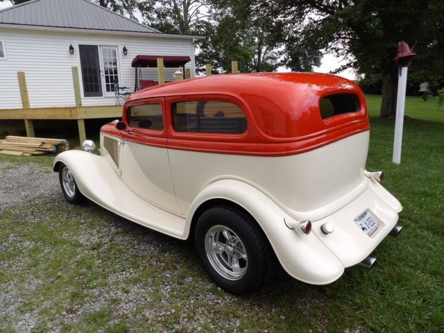 1934 Orange & Beige Ford Model A Sedan