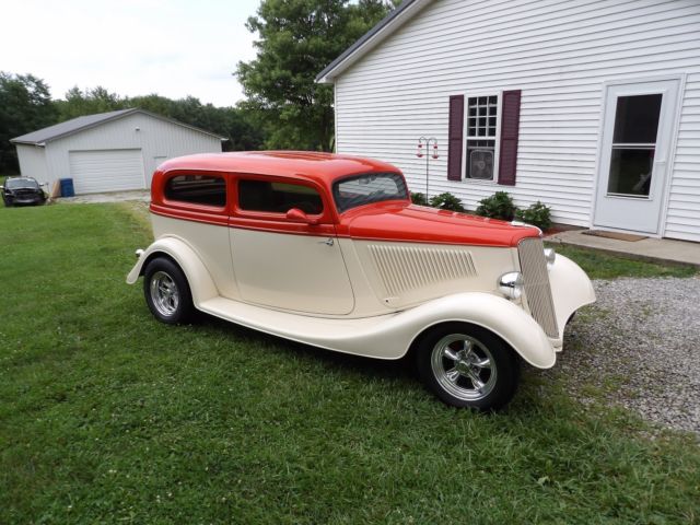 1934 Orange & Beige Ford Model A Sedan