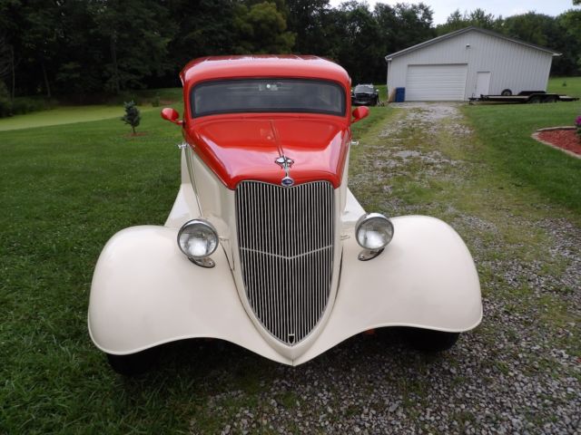 1934 Orange & Beige Ford Model A Sedan
