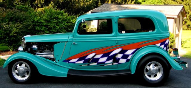 1934 Jade with Custom Graphics Ford Tudor 2 Door Sedan