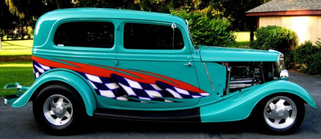 1934 Jade with Custom Graphics Ford Tudor 2 Door Sedan