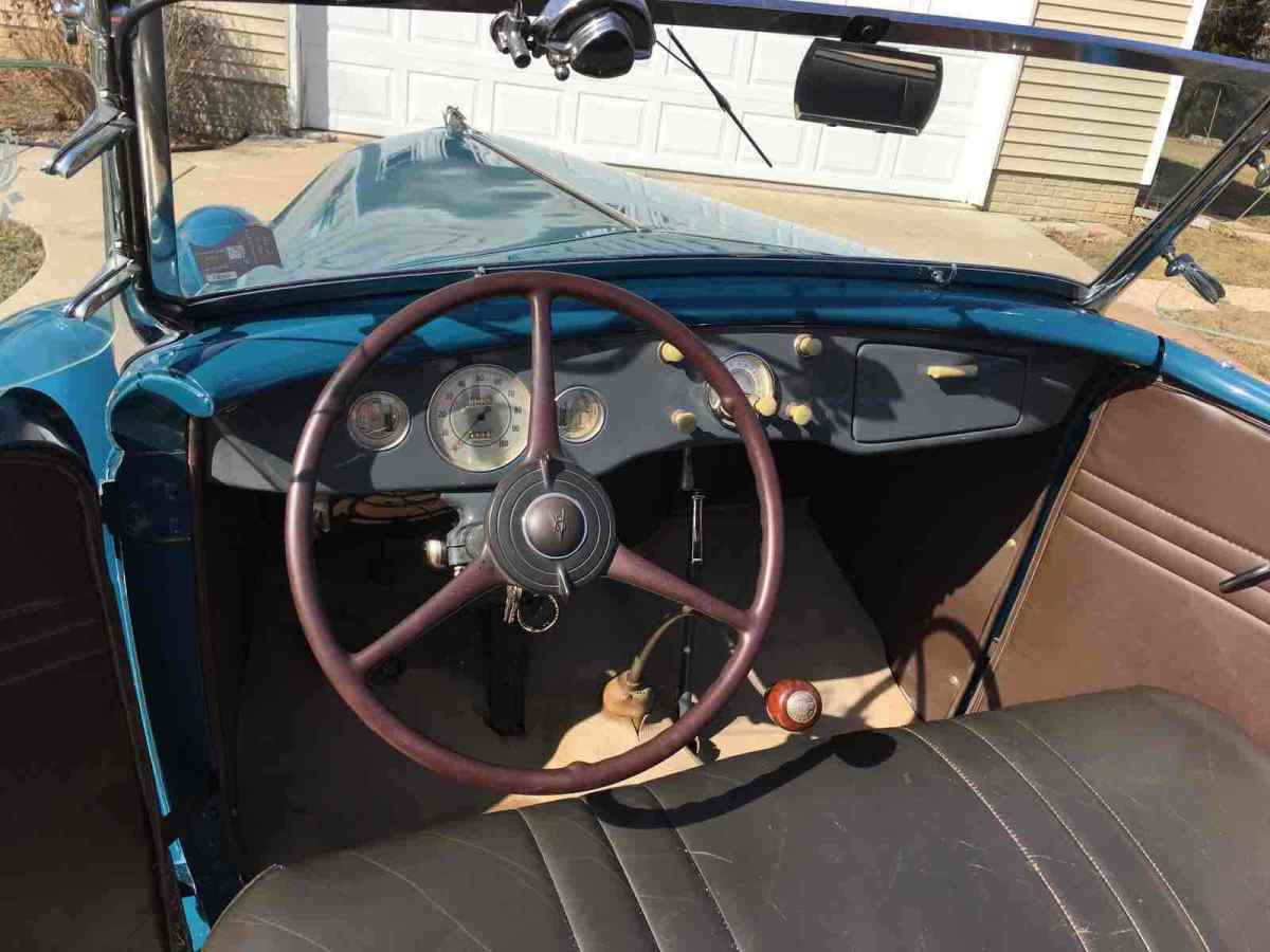 1935 Blue Ford Roadster Convertible