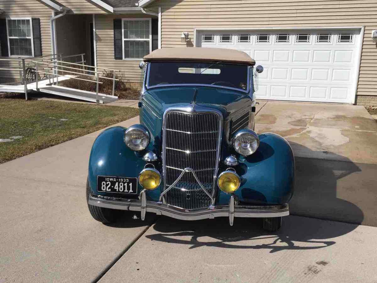 1935 Blue Ford Roadster Convertible