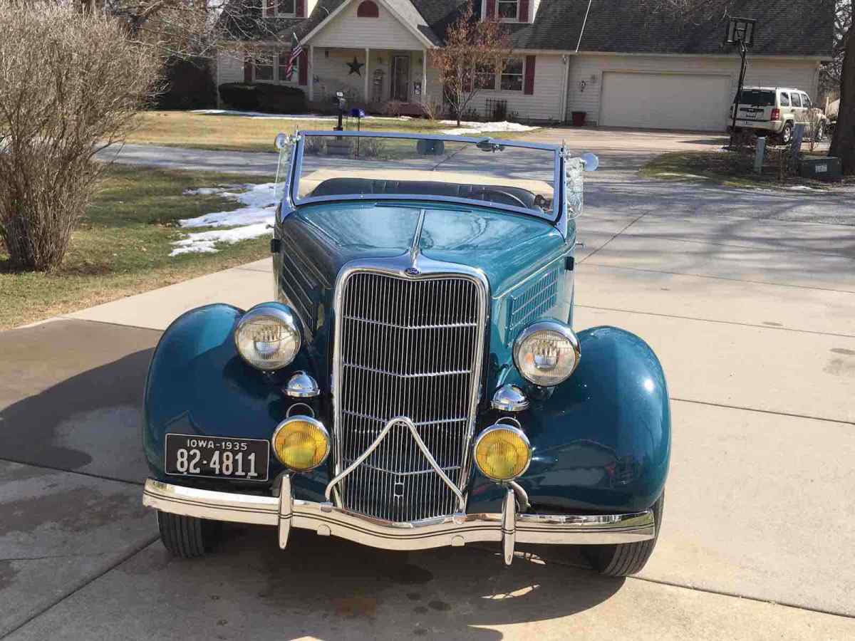 1935 Blue Ford Roadster Convertible