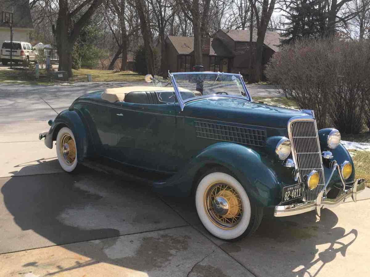 1935 Blue Ford Roadster Convertible