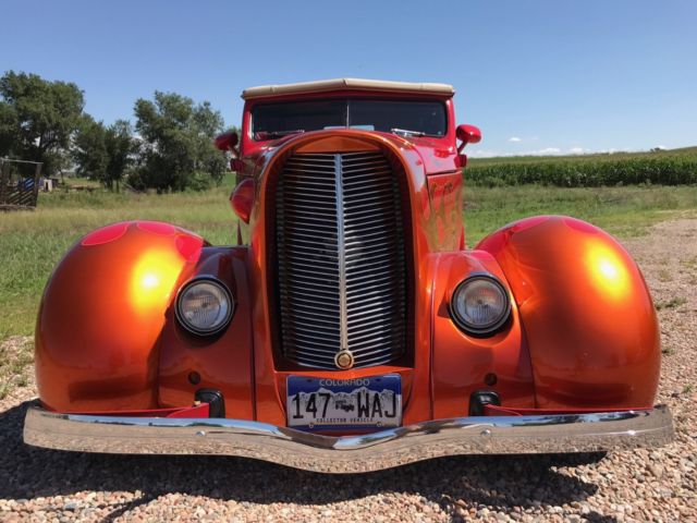 1936 Red Chrysler Custom Roadster Convertible