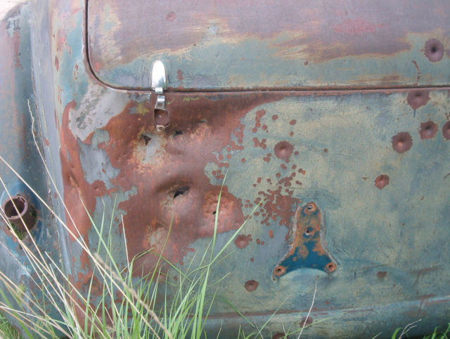 1936 rust & blue Ford 4 DOOR SEDAN HOLY HUMPBACK SEDAN