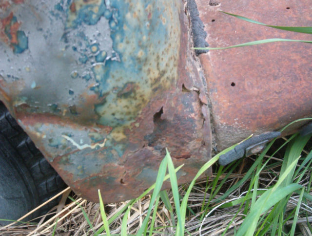 1936 rust & blue Ford 4 DOOR SEDAN HOLY HUMPBACK SEDAN