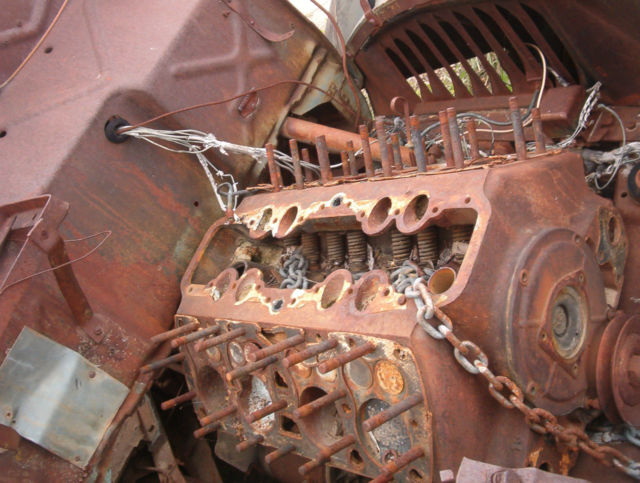 1936 rust & blue Ford 4 DOOR SEDAN HOLY HUMPBACK SEDAN