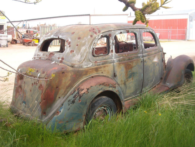 1936 rust & blue Ford 4 DOOR SEDAN HOLY HUMPBACK SEDAN