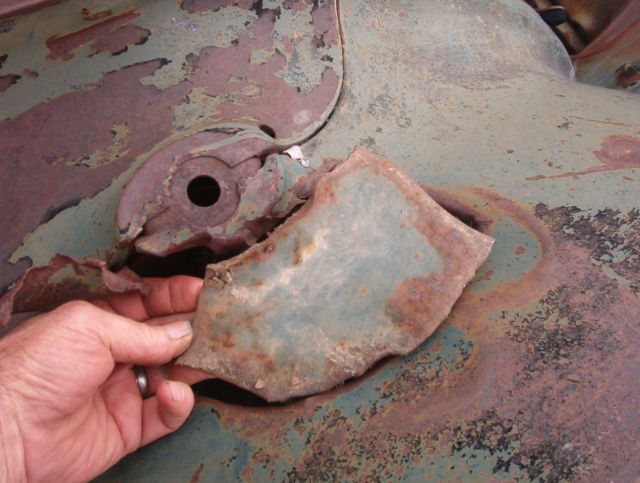 1936 rust & blue Ford 4 DOOR SEDAN HOLY HUMPBACK SEDAN