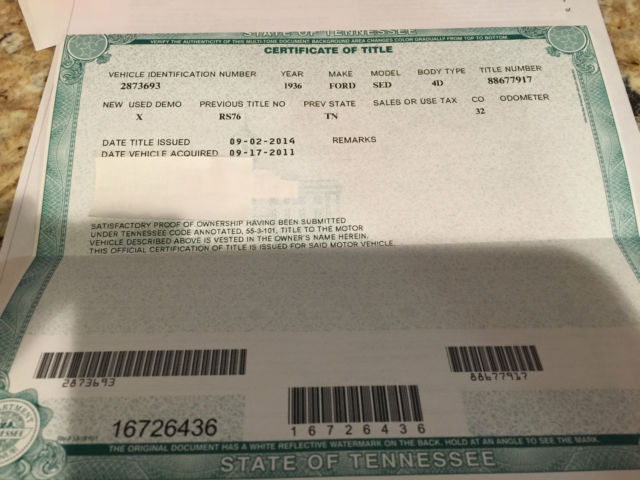 1936 Green Ford Other