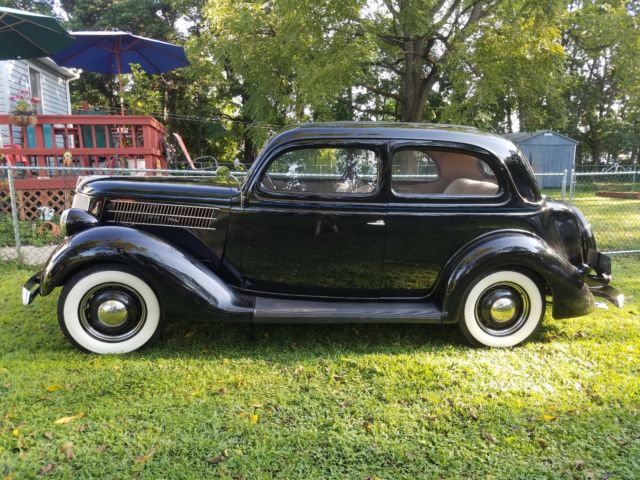 1936 Black Ford 2 Door Touring Humpback. Touring Humpback
