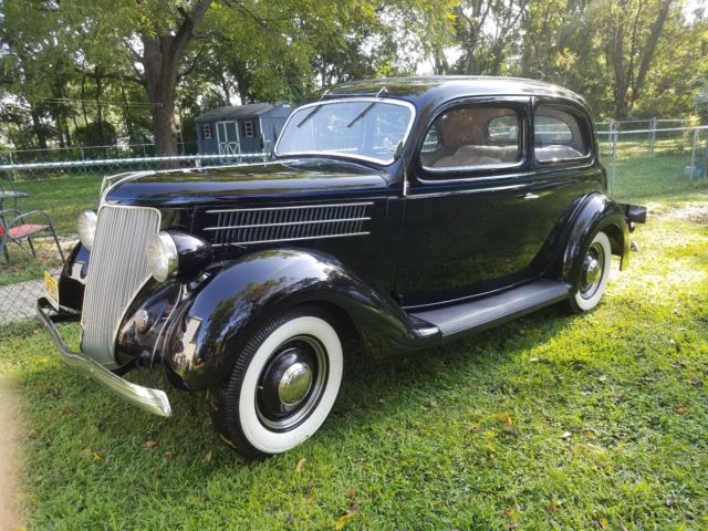 1936 Black Ford 2 Door Touring Humpback. Touring Humpback