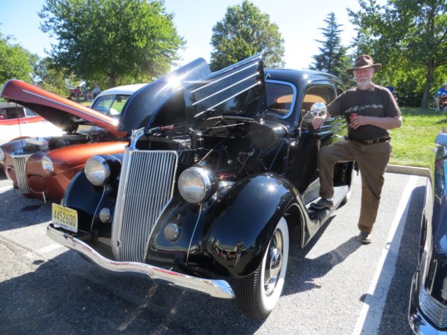 1936 Black Ford 2 Door Touring Humpback. Touring Humpback