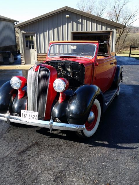 1936 Red and Black Plymouth Other Convertible