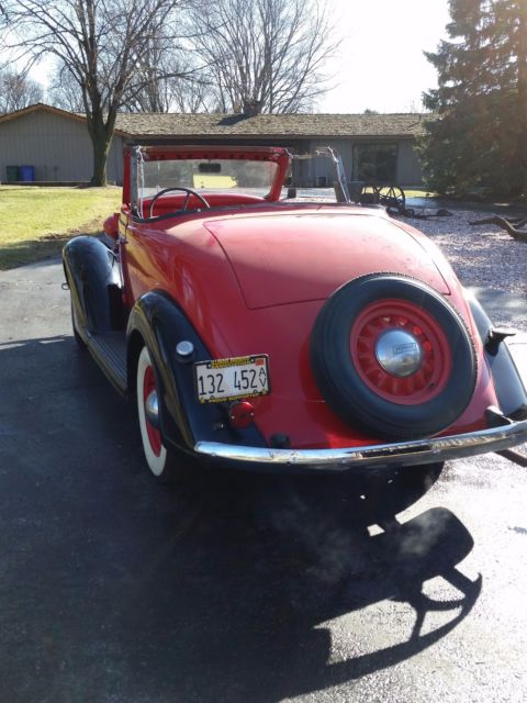 1936 Red and Black Plymouth Other Convertible