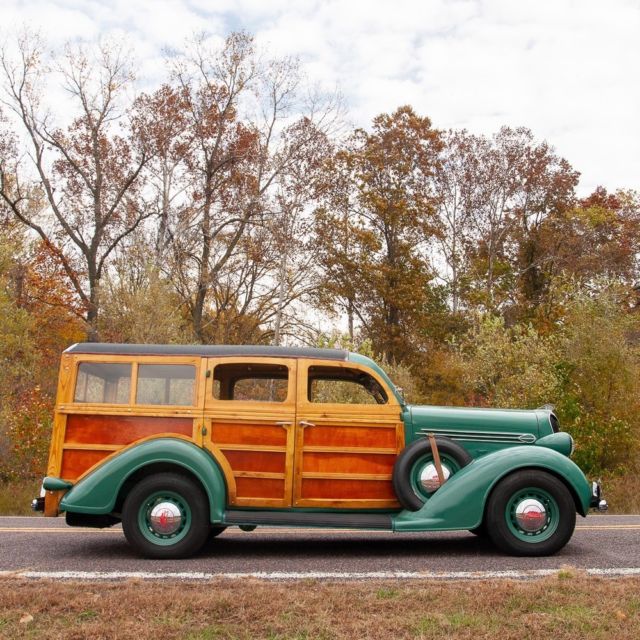 1936 Green and Wood Plymouth Suburban Wagon