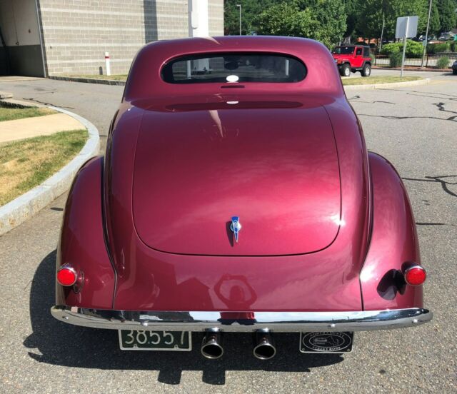 1937 Wine Metallic w/ Platinum Ghost Flames Ford 3 Window Coupe Hotrod Coupe