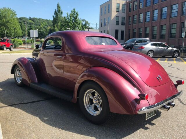 1937 Wine Metallic w/ Platinum Ghost Flames Ford 3 Window Coupe Hotrod Coupe