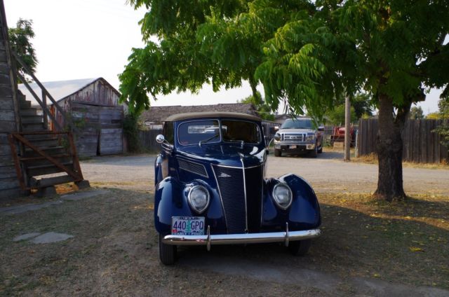 1937 Blue Ford Model 78 Convertible