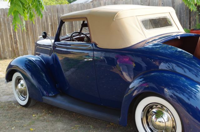 1937 Blue Ford Model 78 Convertible