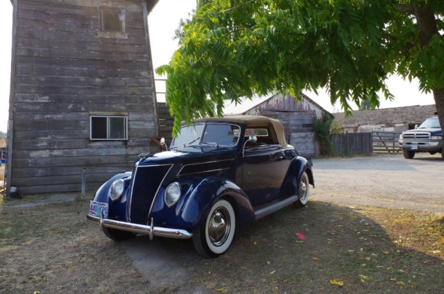 1937 Blue Ford Model 78 Convertible
