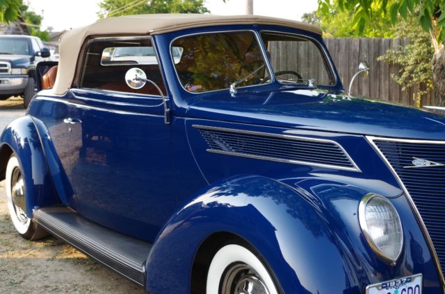 1937 Blue Ford Model 78 Convertible