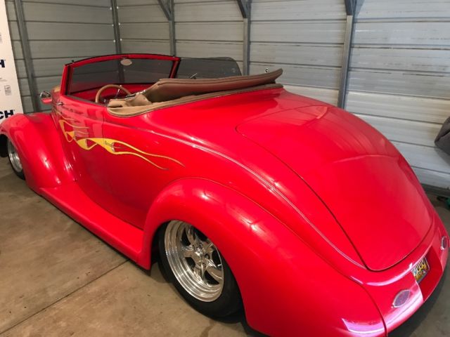 1937 Red Ford Roadster Convertible